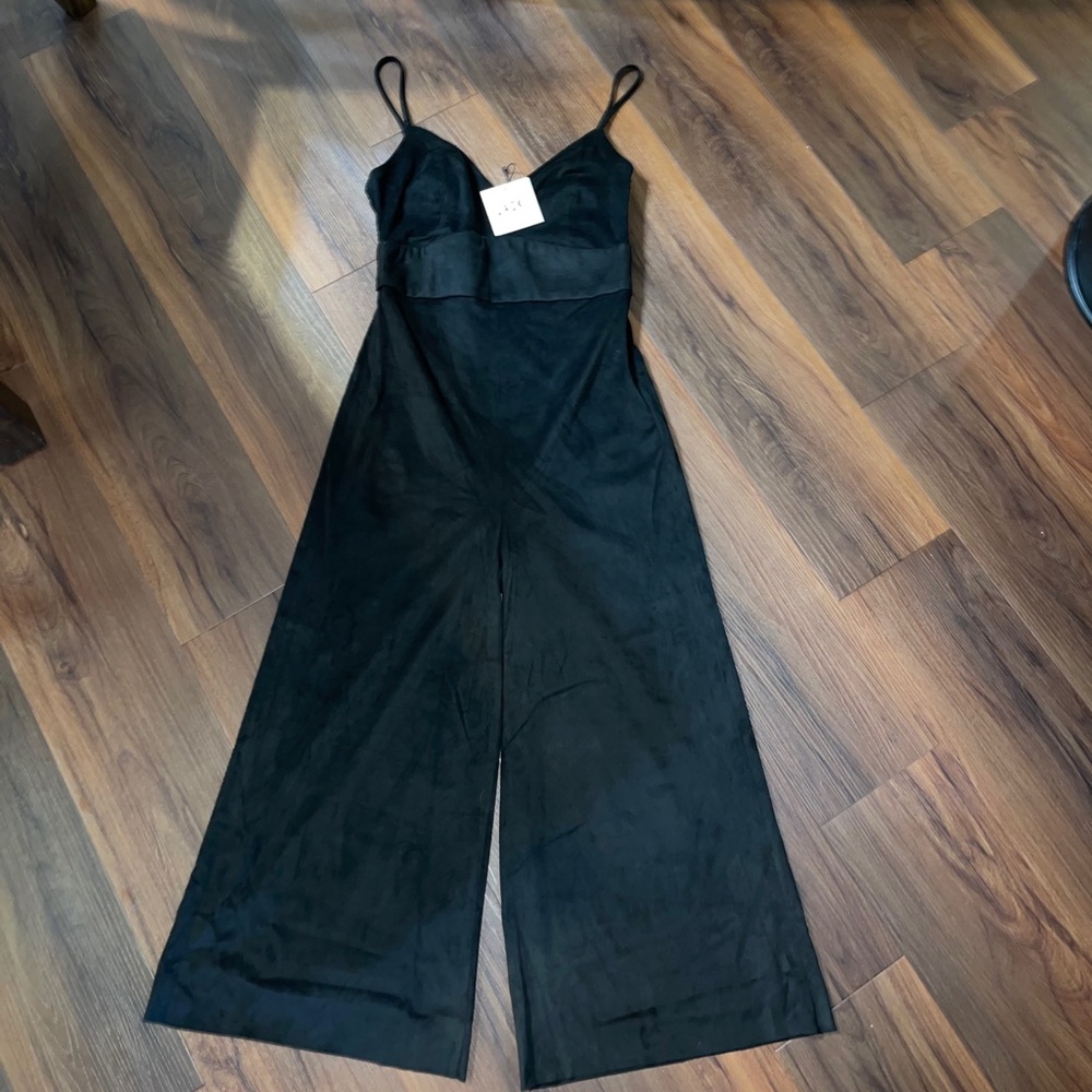Jack by BB Dakota Faux Suede V-Neck Jumpsuit